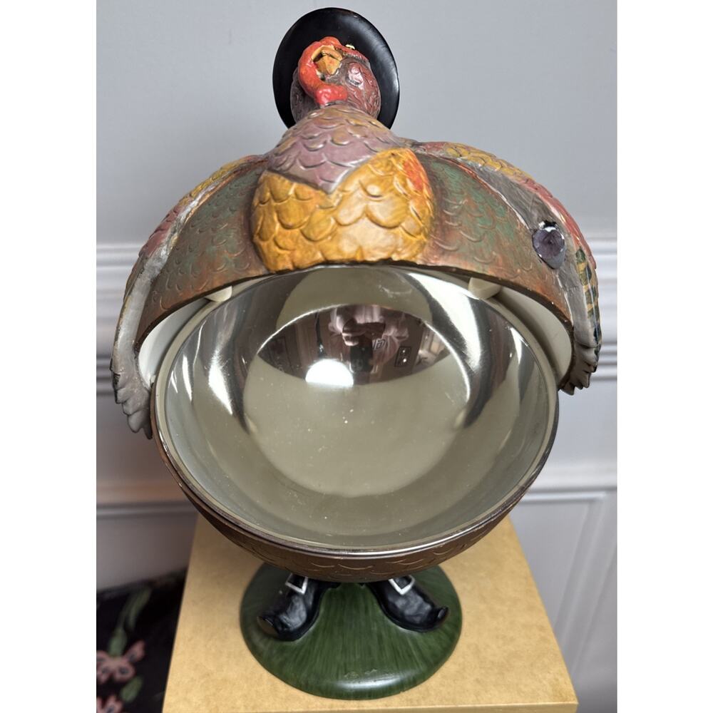 Department 56 Flip Tops Thanksgiving Turkey Candy Dish 2002 Gun Tip Missing - Picture 7 of 8